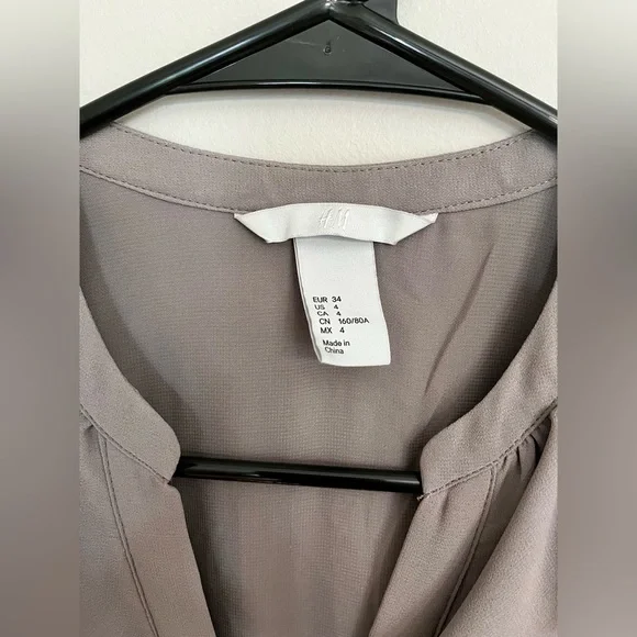 Taupe Ruffle Detail Work Dress with Tie Waist - Picture 3 of 3